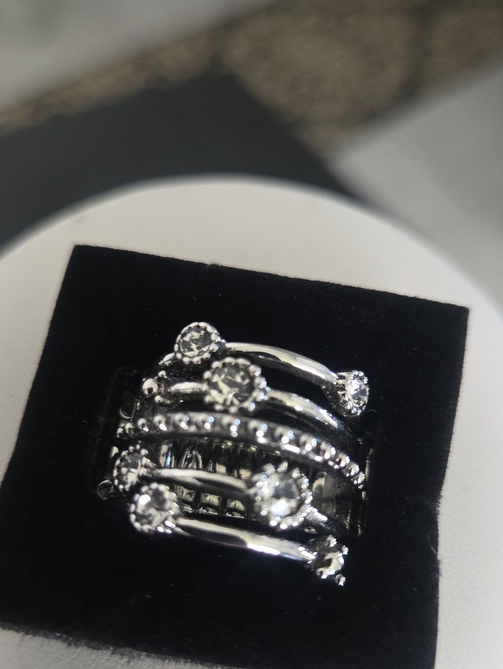Paparazzi Rhinestone Studded Ritz White Ring NWT